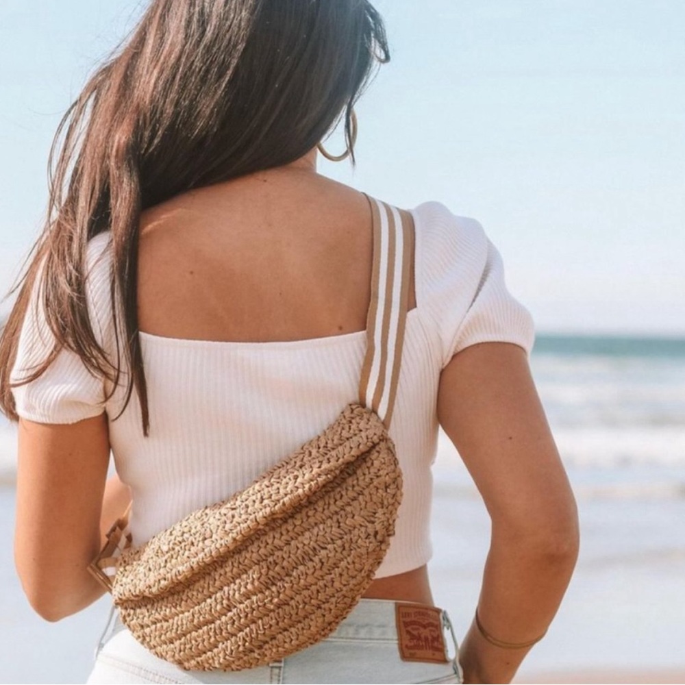 Raffia Sling Bag by Lu & Elle for Beachly Box NWT